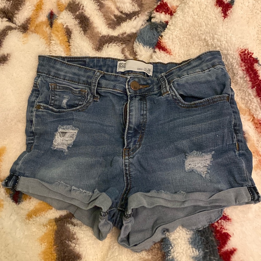 Cuffed Jean Shorts